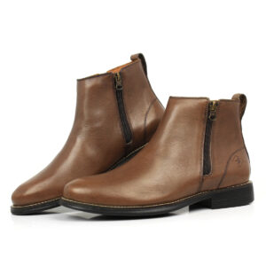 Botina Chelsea em Couro Cano Curto RF 102 Naturale Mogno